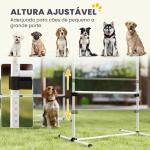 Conjunto de Treinamento de Agilidade para Cães 4 Peças Obstáculos de Salto com Altura Ajustável 99x65x94 cm Azul