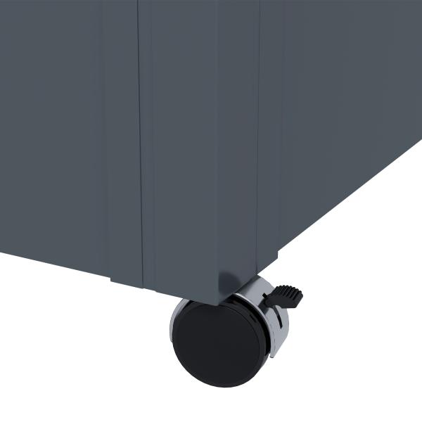 Baú de Exterior 311 L Baú de Armazenamento de Aço Galvanizado com 1 Fechadura para Jardim 120x62x66 cm Cinza Escuro
