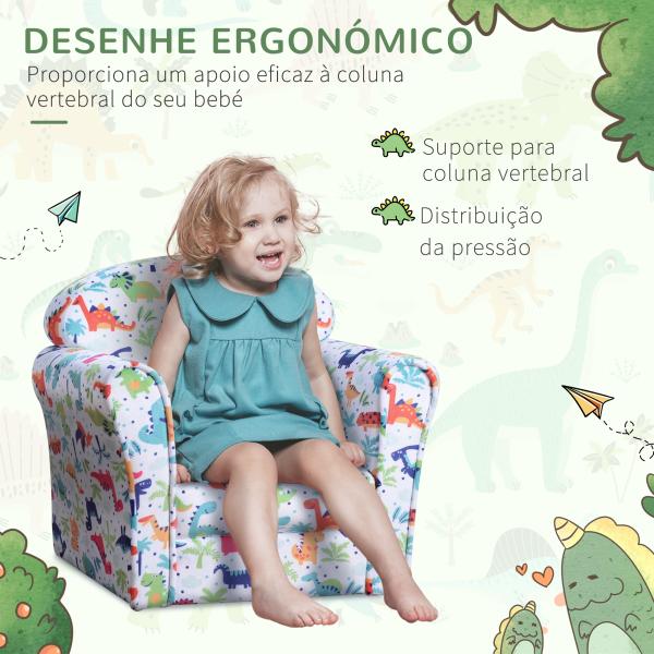 Poltrona para Crianças acima de 3 Anos com Desenhos de Foguete Estrutura de Madeira e Estofado em Flanela 50x39x44 cm Multicor