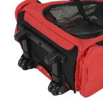 Transportadora 2 em 1 para Animais de Estimação Mochila ou Carrinho de Viagem para Cães e Gatos com 2 Rodas Alça Retrátil de Alumínio e Bolso de Armazenamento 42x25x55cm Vermelho