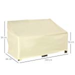 Capa Protetora para Banco 2 Lugares Capa Protetora de Móveis Impermeável Exterior Jardim Proteção contra Chuva e Sol 140x84x56/94cm Creme