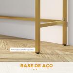 Mesa Consola Moderna Mesa de Entrada com 2 Gavetas e Pés de Aço Anti - tombo para Entrada Sala Corredor 80x31,5x75 cm Branco