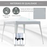 Tenda Dobrável Tenda com Desenho Pop Up para Jardim Campismo Festas Eventos Aço e Oxford 297x297x250 cm Branco