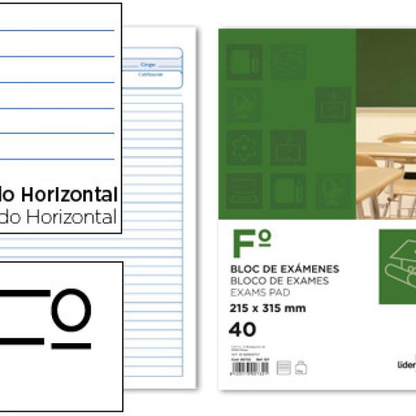 Bloco Exames Horizontal Folio 40F 60g/m2