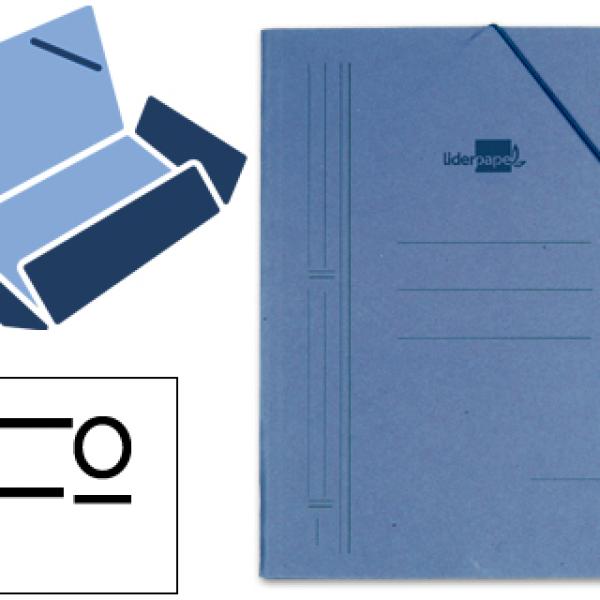 Pasta de Elasticos, Folio, c/ Abas, Azul