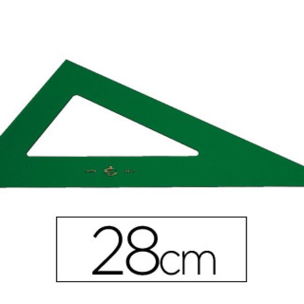 Esquadro Plastico Verde Transp 28 cm