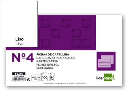 Fichas em Cartolina, Emb. c/ 100, 125X200 mm, Lisa