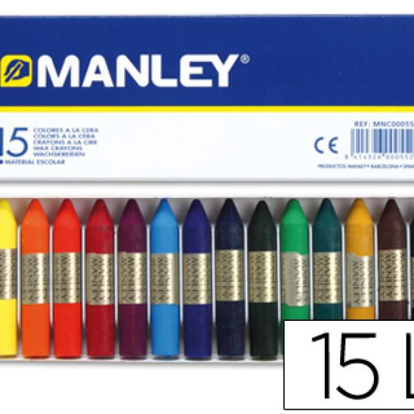 Lápis Cera Manley 15 Cores
