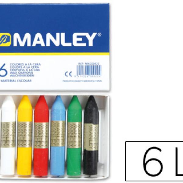 Lápis Cera Manley 6 Cores
