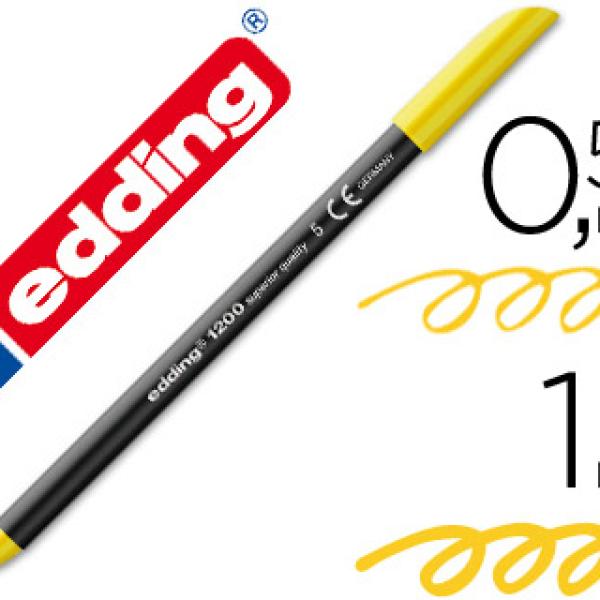 Marcador Edding Ponta Fibra 1200 Amarelo N.5 - Ponta Redeonda 0.5 mm
