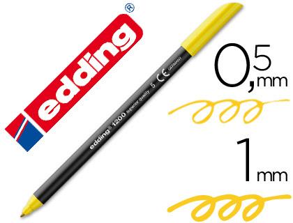 Marcador Edding Ponta Fibra 1200 Amarelo N.5 - Ponta Redeonda 0.5 mm