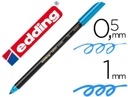 Marcador Edding Ponta Fibra 1200 Azul Claro N.10 - Ponta Redeonda 0.5 mm