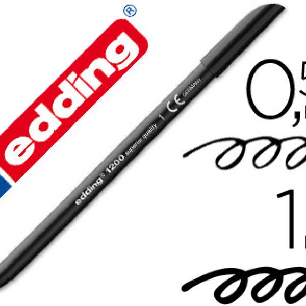Marcador Edding 1200 Preto N.1Ponta Fibra Redeonda 0.5mm