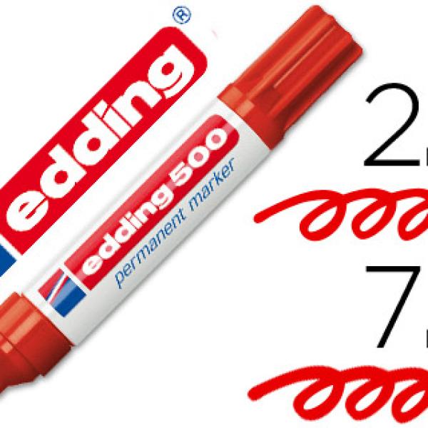 Marcador Edding Marcador Permanente 500 Vermelho - Ponta Biselada 7 mm
