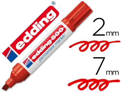 Marcador Edding Marcador Permanente 500 Vermelho - Ponta Biselada 7 mm