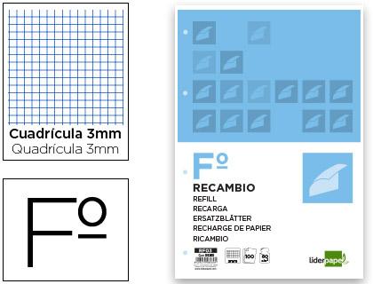 Recarga Folio 100 F 4Tf - 06 Quadriculado 3 mm 4 Furos c/ Margem