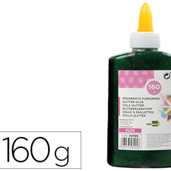 Cola Purpurina Fantasia Verde Metalizado Frasco De 160 Gr