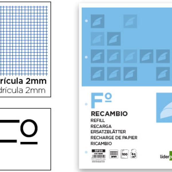 Recarga Folio 100 F 4Tf - 04 Milimetrado 4 Furos