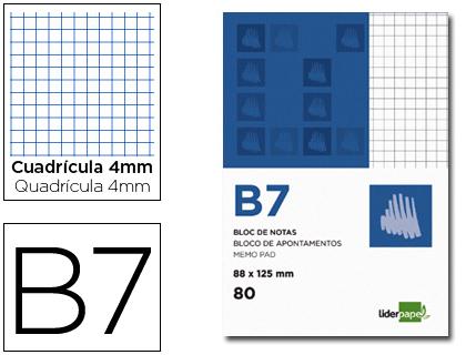 Bloco de Apontamentos B7 80F Quadriculado