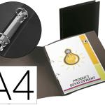 Pasta 2 Aneis Redondas Mini 15 Mm Polipropileno Din A4 Preto Opaco