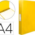 Pasta 4 Aneis 25 Mm Mistos Polipropileno Din A4 Amarelo Fluor Opaco