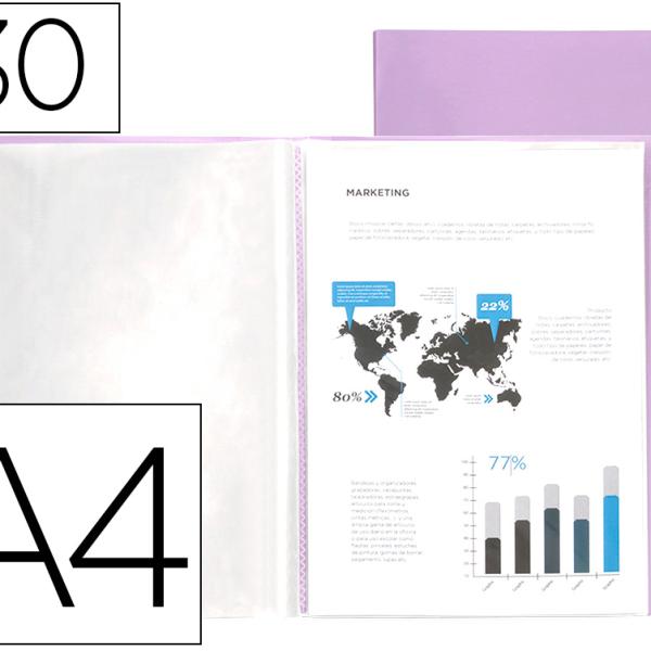 Capa Catalogo 30 Bolsas Polipropileno Din A4 Lavanda Opaco