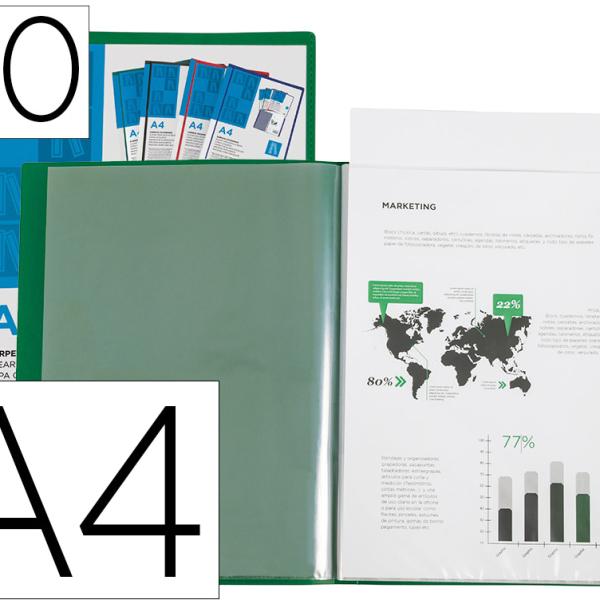 Capa Catalogo 20 Bolsas Din A4 (Verde Translúcido)