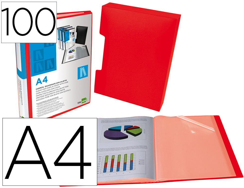 Capa Catalogo 100 Bolsas Din A4 (Vermelho Translúcido)