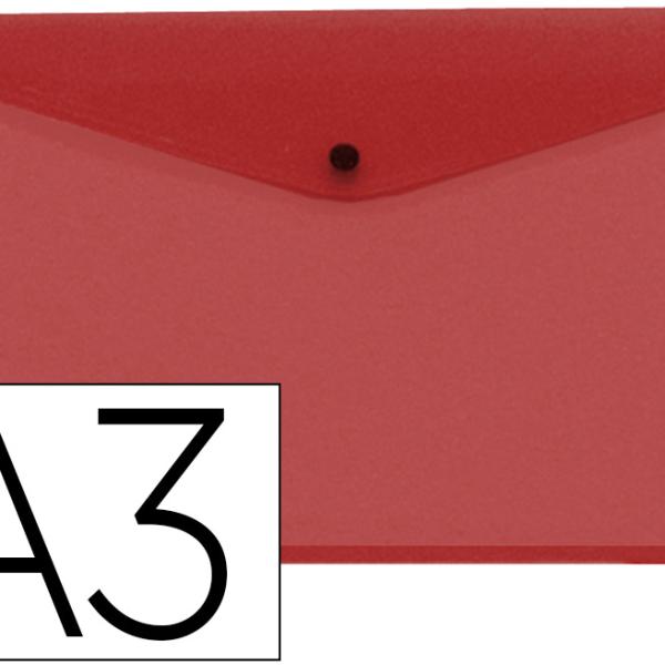 Bolsa Porta Documentos Com Mola Din A3 Vermelho Translucido