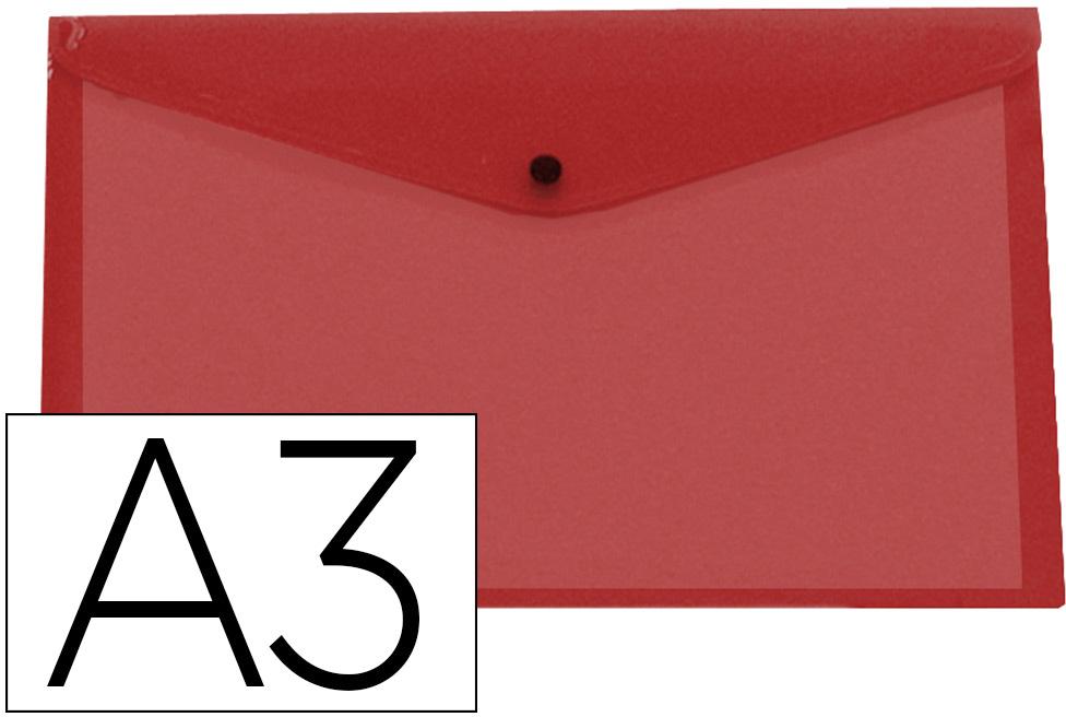 Bolsa Porta Documentos Com Mola Din A3 Vermelho Translucido