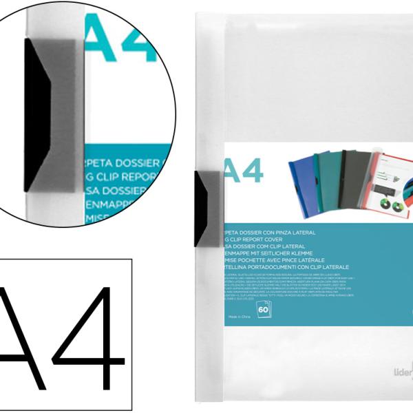 Bolsa Dossier Com Clip Lateral Din A4 Transparente 60 Folhas