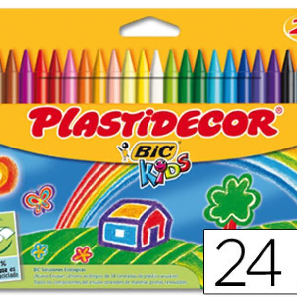Lápis de Cera Plastidecor c/ 24 Cores