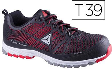 Sapatos De Seguranca Deltaplus De Poliuretano E Malha S1P Preto E Vermelho Formato 39 - FARU