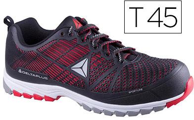 Sapatos De Seguranca Deltaplus De Poliuretano E Malha S1P Preto E Vermelho Formato 45 - FARU