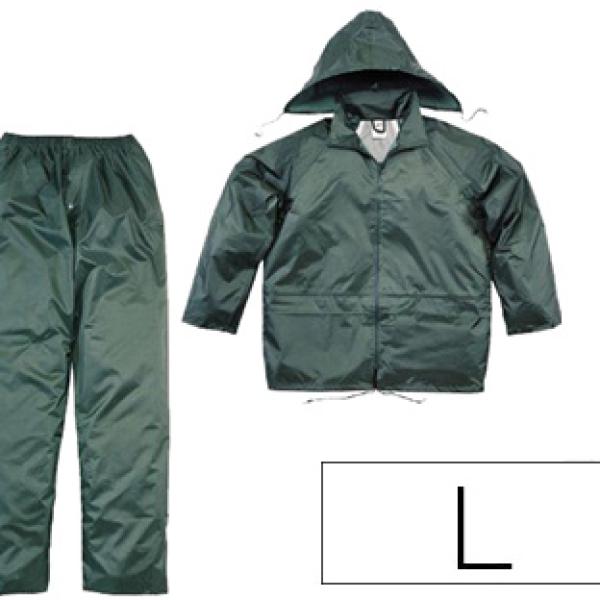 Conjunto De Chuva 400 Poliester/Pvc Verde Formato L - DELTAPLUS