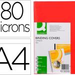 Capa De Encadernacao Pvc Din A4 Opaca Vermelho 180 Microns Pack De 100 Unidades - Q - CONNECT
