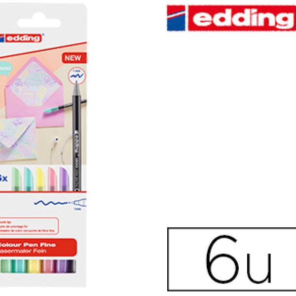 Marcador Ponta Fibra 1200 Pastel Ponta Redonda 1 Mm Estojo De 6 Unidades Cores Sortidas - EDDING