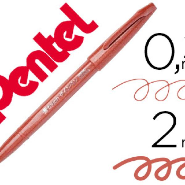 Marcador / Pincel Touch Para Caligrafia (Castanho) - PENTEL