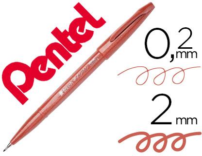 Marcador / Pincel Touch Para Caligrafia (Castanho) - PENTEL