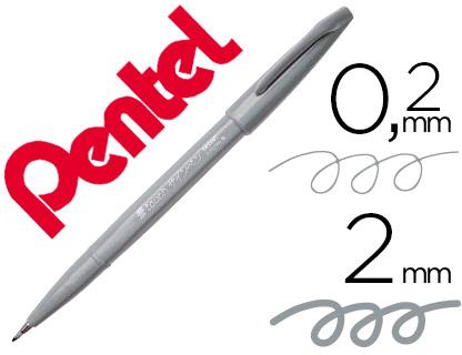 Marcador / Pincel Touch Para Caligrafia (Cinza) - PENTEL