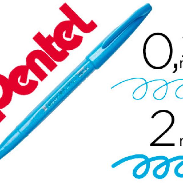 Marcador / Pincel Touch Para Caligrafia (Azul Ceu) - PENTEL