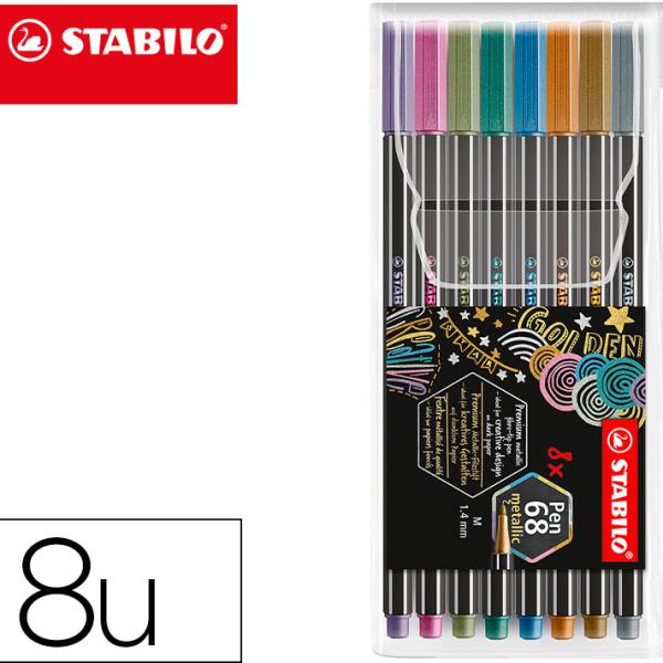 Marcador Aguarelavel Pen 68 Metalico 1 Mm Estojo De 8 Unidades Cores Sortidas - STABILO