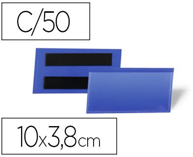 Bolsa Durable Magnetica 100X38 Mm Plastico Azul Janela Transparente Pack De 50 Unidades - DURABLE
