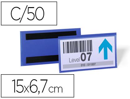 Bolsa Durable Magnetica 150X67 Mm Plastico Azul Janela Transparente Pack De 50 Unidades - DURABLE