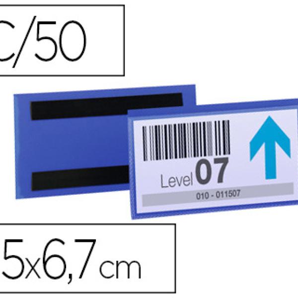 Bolsa Durable Magnetica 150X67 Mm Plastico Azul Janela Transparente Pack De 50 Unidades - DURABLE