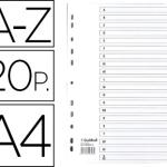 Separador Cartolina Branca A - Z Conjunto De 20 Separadores Din A4 11 Furos - EXACOMPTA