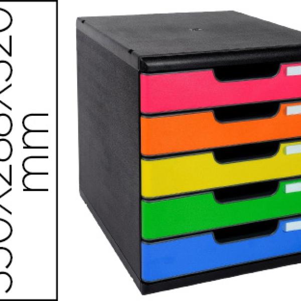 Blocos Classificadores De Secretaria Exacompta Iderama Arlequin 5 Gavetas Multicolores 350X288X320 M