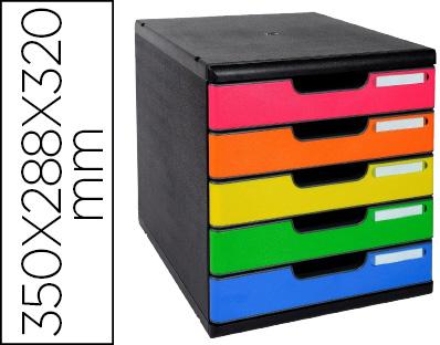 Blocos Classificadores De Secretaria Exacompta Iderama Arlequin 5 Gavetas Multicolores 350X288X320 M