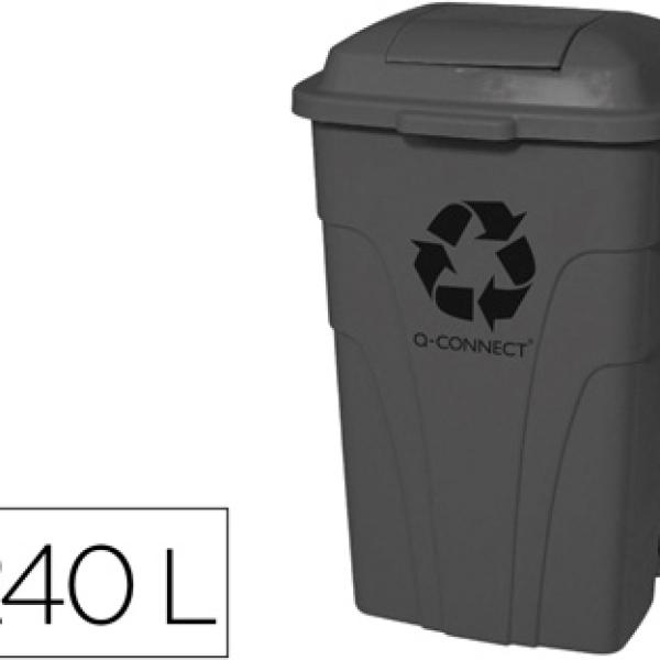Contentor De Lixo Plastico Com 2 Rodas Cor Cinza Com Capacidade Para 240 Litros - Q - CONNECT