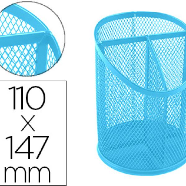 Porta Lapis Metal Rede Turquesa Com 3 Compartimentos Diametro 110 Altura 147 Mm - Q - CONNECT